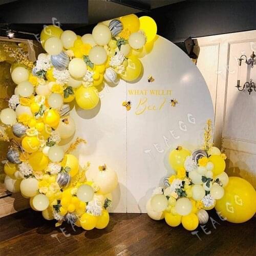 151Pcs Balloons Garland Anniversaire Decorations Kids Yellow Gate Globos Arch Kit Bride To Be Birthday Party Decor Supplies