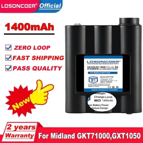 2PC/Lot BATT-5R BATT5R AVP7 Battery for Midland GXT1000,GXT1050,GXT300,GXT325,GXT400,GXT444,GXT450,GXT500,GXT550,GXT555,GXT600
