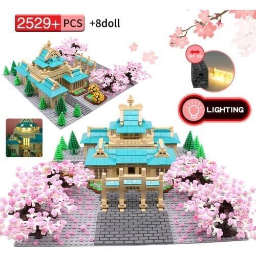 2529+pcs Classic City Street Cherry Blossom Model Building Blocks Sets Creative DIY Block Bricks Building Toys Kids Gift