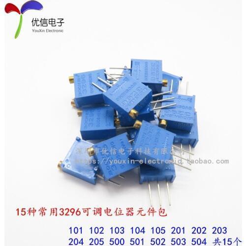 3296 element precision adjustable resistor pack of 15 kinds of resistance of each of the 1 total 15