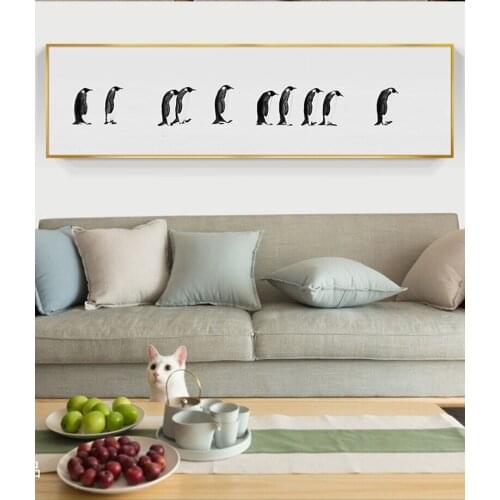 Abstract Oil Painting Print on Canvas Landscape Animal Penguin Print Canvas Painting Wall Art Picture Painting for Home Decor