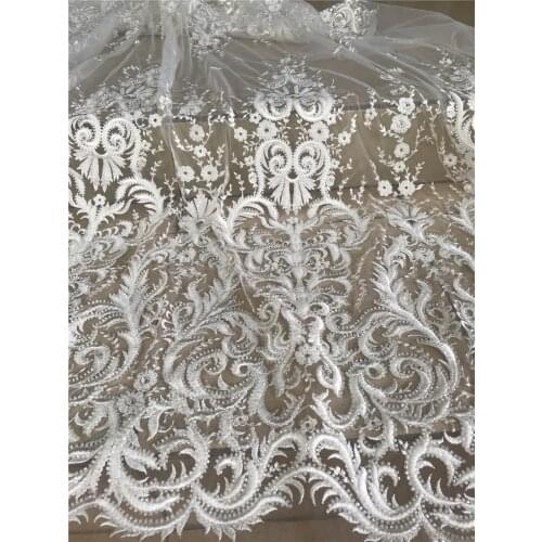 African Lace Fabric High Quality Lace French Net Lace Tulle Mesh Fabrics J-668885 Lace beads Wedding Fabrics