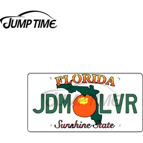 Jump Time 13 x 4.2cm For Florida JDM Lover Car Stickers Windows Personality Decal Car Styling Surfboard Camper Decoration