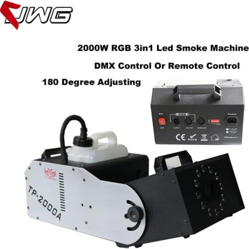 Free Shipping Haze Stage Special Effect RGB 3IN1 2000W Led Smoke Machine Fog Machine 180 Degree Adjusting DMX/Remote control