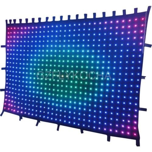 Free shipping P100 2X3M Full color led video wall led video curtain