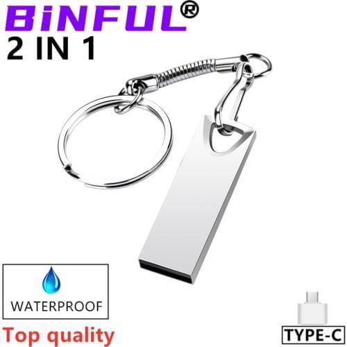 2021 Top BiNFUL waterproof usb flash drive 4GB 8G 16G 32G 64G 128G pen drive pendrive флешка silver u disk memoria cel usb stick