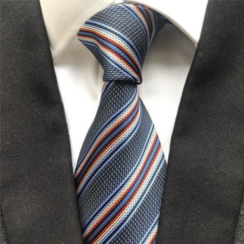 10 cm Width New Design Mens Ties Jacquard Woven Neck Tie Cravatas Stylish Striped Neckties for Men to Match Suits Dress