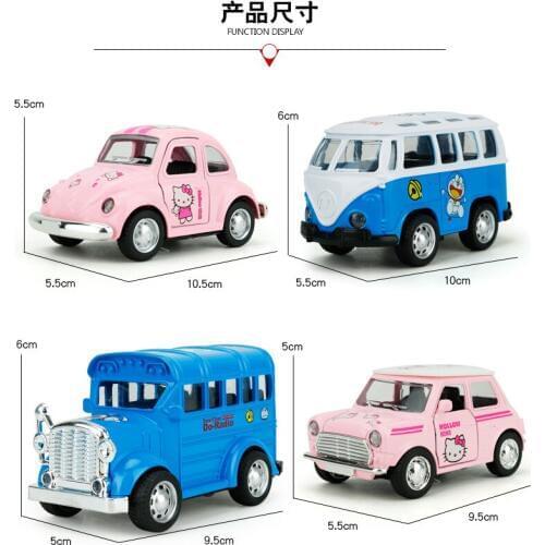 Hot Sale Top Quality Q Mini Alloy Toy acoustic-optic back force Cat Car Pull back car Cute Kitty Boy Gift Present Toys Model