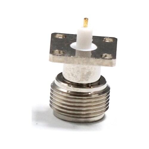 1pc NEW N Female Jack RF Coax Adapter convertor Connector solder post 4-hole panel mount Insulator Long 4mm Nickelplated