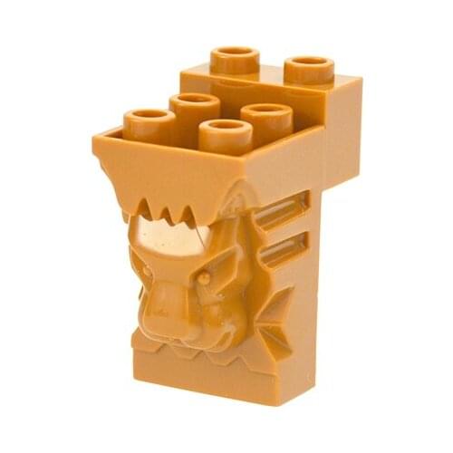 DIY Bricks MOC Building Blocks Modified 2x3x3 with Cutout and Lion Head Face Compatible with 30274 Construction Educational Toys