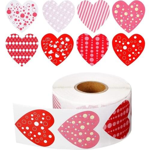 Love Heart Shaped Label Sticker Scrapbooking Package Gift Packaging Seal Labels Birthday Party Supply Stationery