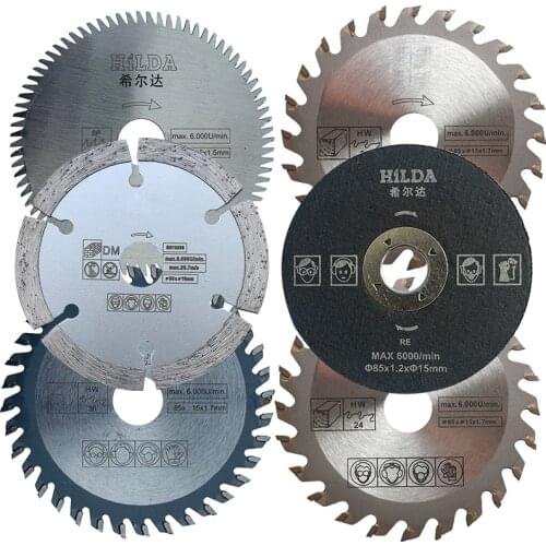 6pcs/Lot Accessory Bla For Mini Electric Circular Saw, Multifunction Saw Disk,Size 85mm,Saw Blade Disc,Power Tool Accessory Part