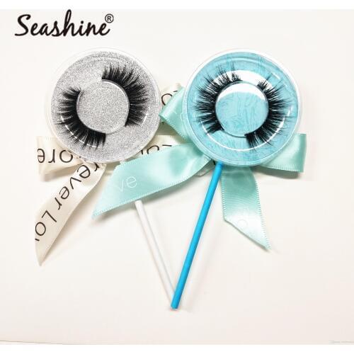 Seashine Lashes Extension Supplies 3D Mink Lashes Makeup 100% Hand Made 10PCS Mink Lollipop Lash Accept Private Logo False lash