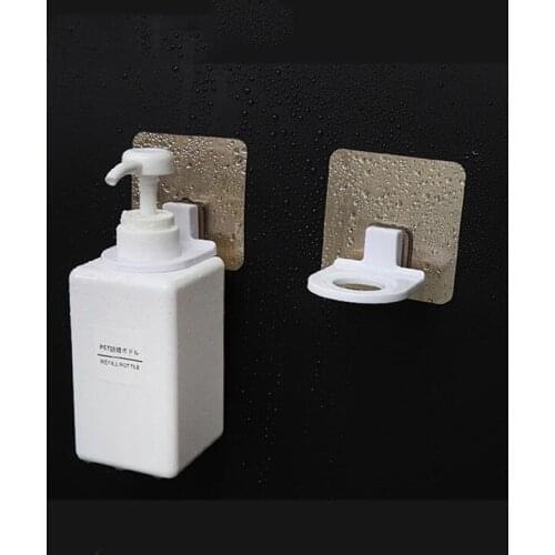 Wall Mounted Self Sticky Hooks for Body Wash Shampoo Bottle Wall Storage Strong Adhesive Hook Power Plug Socket Hanger Holder