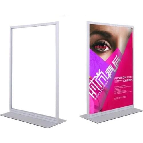 New promotion high quality Double-sided poster stand A3&A4 metal cafe table sign advertising promotion desk display stand rack