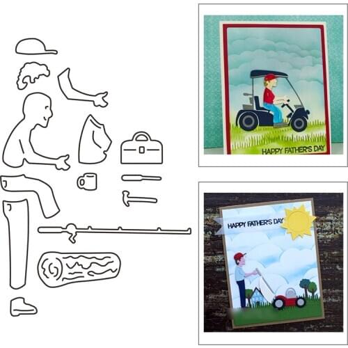 2021 New Men Character Fishing DIY Metal Cutting Dies For Mould Cut Craft Making Decoration Album Card Scrapbooking No Stamp Set