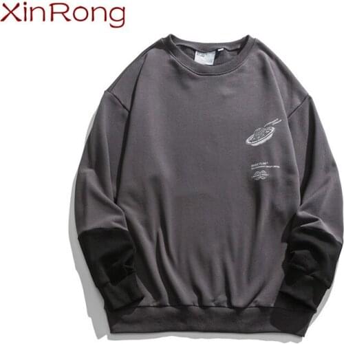 2021 spring & autumn new round neck style sweater Japanese contrast stitching casual long-sleeved bottoming shirt mens sweater