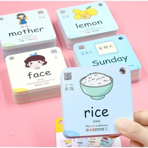 600 Words 20 Categories Cognition Learning Card Animal Shape Color Montessori Educational Chinese English Flash Cards For Kids