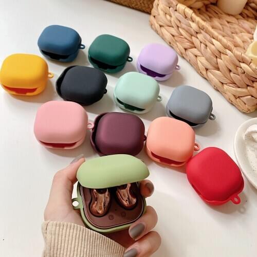 Solid color Earphone Cover for Samsung Galaxy Buds Live Case for Samsung Galaxy Candy color PC Hard shell Headphone Plush keying