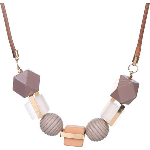 Womens Acrylic Beads Necklace with Simulated Pearl for Women Tassel Necklaces&Pendants New Fashion Jewelry for Gift