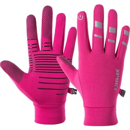 Winter Spring Men Glove Outdoor Cycling Elastic Skiing Windproof Sports Reflective Nonslip Fluff Motorcycle Warm Women Gloves