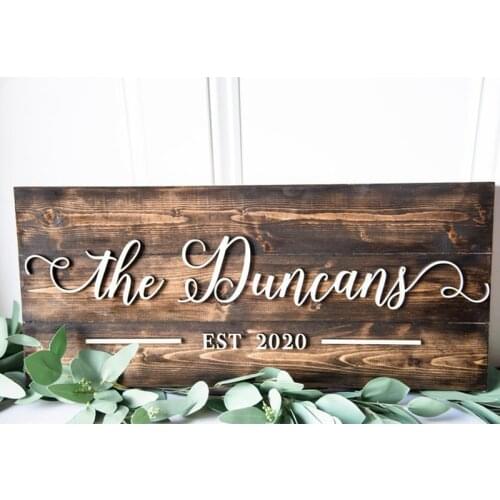 Personalized Last Name Sign,Family Name Sign,Established Sign,Entryway Wall Decor,Wedding Gift