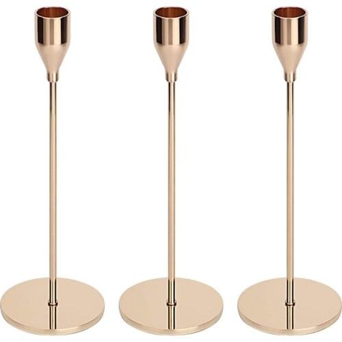 Candle Holder, Set Of 3 Candle Holders Candlestick Holder Metal Taper Candle Holder, Decorative Candle Stand for Table