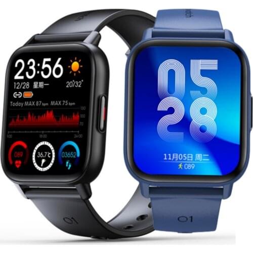 MD02 Men Smart Watch 1.69inch Full Touch Screen Thermometry Heart Rate Monitor IP68 Waterproof Women Sport SmartWatch PK P8 PLUS