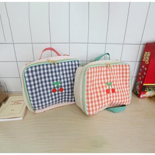 INS Korean retro handbag messenger bag shoulder bag cherry blossom embroidery travel bag