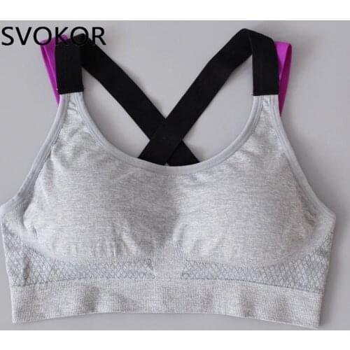 SVOKOR Sexy Sport Bra Women Wireless Fitness Bralette Push Up Tops Gym Bras Cropped High Impact Active Clothes