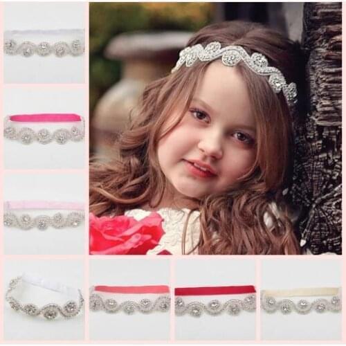 YH451 Hair Accessories Cute Kids Girl Baby Toddler Headband beaded Rhinestone Hair Band Headwear
