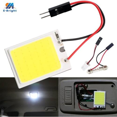 YM E-Bright 200 PCS 24 SMD COB Chip 24LED 12V DC Panel Lamps With T10 + Festoon Adapters White LED Free Shipping 240 L