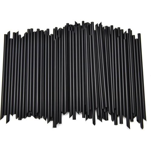 100 pcs/lot Black Design Plastic Straws for birthday wedding decorative party event Drinking Straws Cocktail Straws Dia 6mm