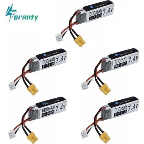 7.4V 600mAh 801855 Lipo Battery For XK K130 RC Helicopter Spare Parts Accessories 7.4v Drone Battery 1pcs to 20pcs