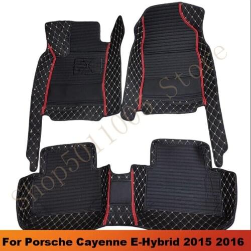 Car Floor Mats For Porsche Cayenne E-Hybrid 2015 2016 Car Carpet Auto Interior Accessories Foot Pads watertight Interior Parts