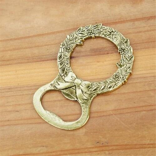 Free Shipping Antique Gold Laurel Bottle Opener Wedding Beer Openers Bar Party Supplies Birthday Party Return Gift 50Pcs/Lot