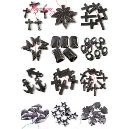 Natural Black Hematite Gem Stone Beads Spacer Pendant 1 Pc,For DIY Necklace Fashion Jewelry Making,Wholesale Free Shipping