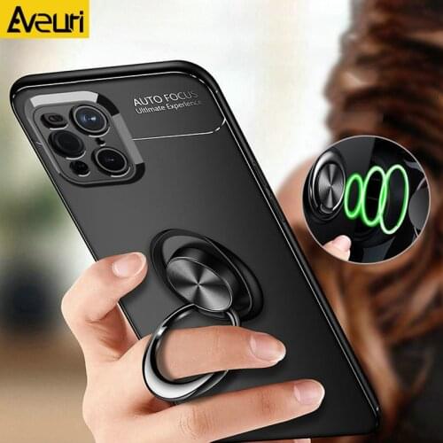Luxury Ring Holder Phone Case For OPPO Reno 3 4 5 Pro Plus 4Z 5Z Find X2 X3 Pro Lite Neo A91 A52 A72 A53 A73 A93 Silicone Cover