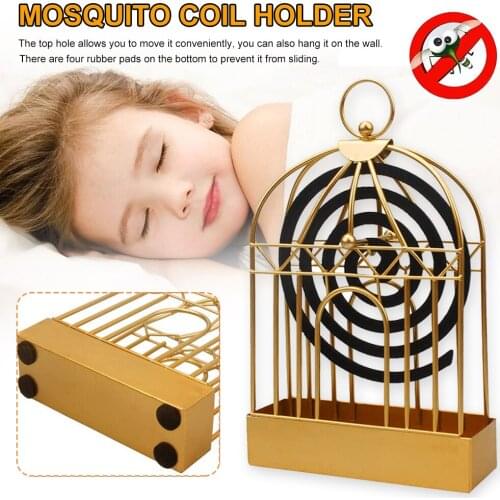 Mosquito Coil Holder Nordic Style Birdcage Shape Summer Day Iron Mosquito Repellent Incenses Rack Plate Repellent Coil kindness