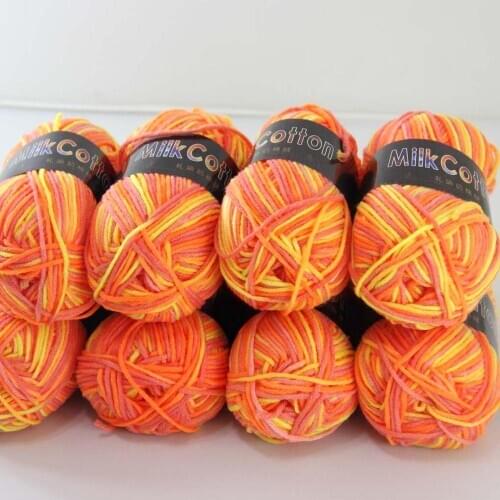 Sale 8ballsx50g Soft Cotton Baby Yarn New Hand-dyed Wool Socks Scarf Knitting Orange 2075-14-8