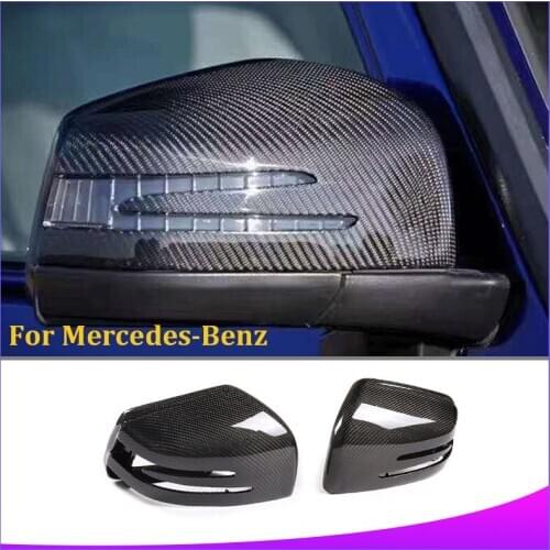 For Mercedes Benz GLE GLS GL ML G R Class W166 W463 W251 X166 Real Carbon Fiber Car Side Wing Mirror Cover Rear-View Caps