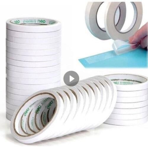 8M Double Sided Tape White Super Strong Double Sided Tape Paper Strong Ultra Self-adhesive Tape 5mm 8mm 10mm 12mm 15mm 18mm 20mm