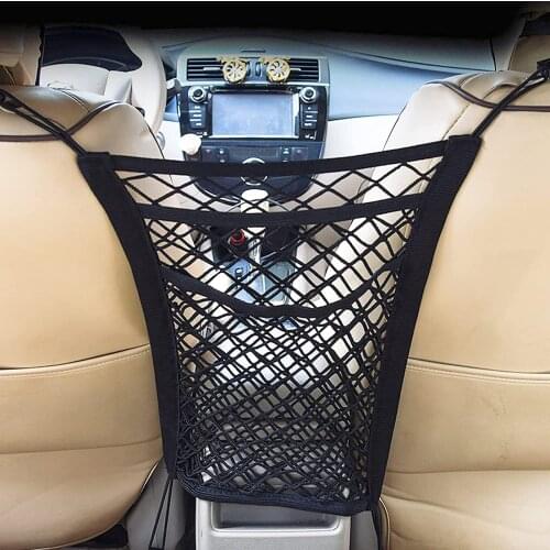 Elastic Car Seat Storage Bag Strong Organizer Mesh Net Bags for Stowing Auto Vehicles Between Car Seats Luggage Holder Pocket