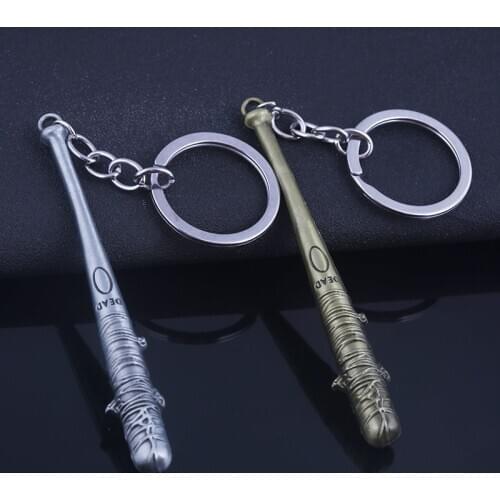 The Walking Dead Keychain Negan LUCILLE Iron Wire Baseball Bat Key Chain Weapon Model Pendant for Men Jewelry