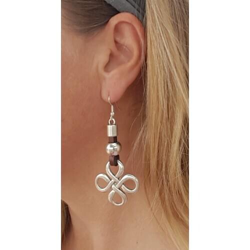 Leather Earrings Antique Silver Plated Wedding Earrings For Brides Women Female Women Silver Earring