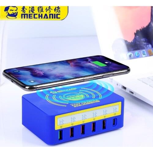 MECHANIC ICharge 6 Pro 5USB Smart Charge QC 3.0 Wireless Charging With LCD Display For Mobile Phone Charging