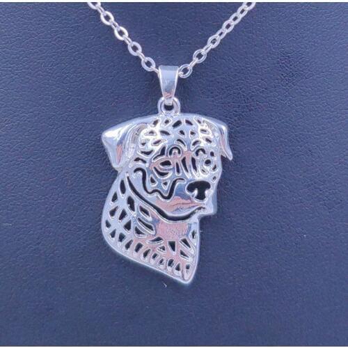 Cute Rottweiler Necklace Dog Animal Pendant Gold Silver Plated Jewelry For Women Male Female Girls Ladies Kids Boys N041