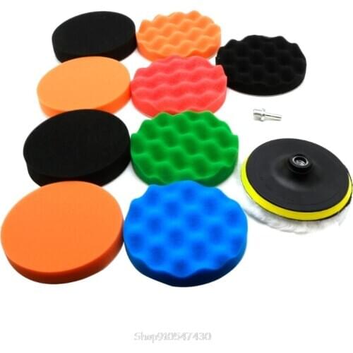 11 Pcs 3/4/5/6/7\" Buffing Sponge Polishing Pad Kit Set For Car Polisher Buffer N26 20 Dropship