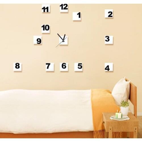 Wall Clock Digital Block Combination Wall Sticker DIY Removable Wall Clock High Quality Waterproof Corrosion Resistant Practical