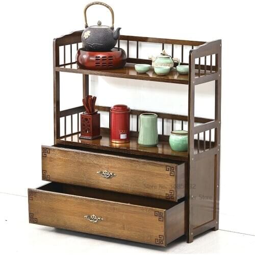 Natural bamboo Sofa Side Tea Side Cabinet Simple Small Coffee Table Racks Tea Rack Tea Tables Phone Table Corner Shelf